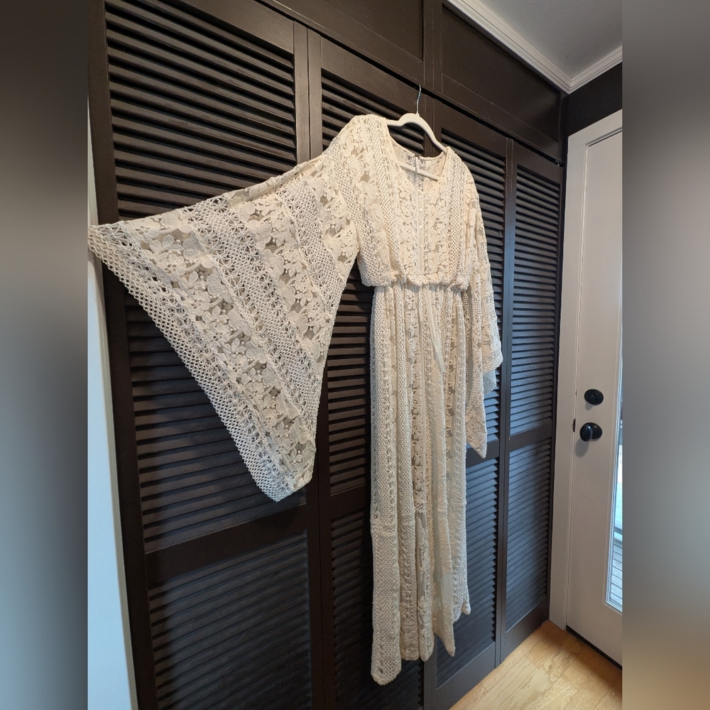 ✨RARE✨ NWOT Free People Vintage Lace Maxi Dress - Picture 3 of 16